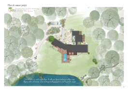 plan implantation croquis projet aménagement paysager